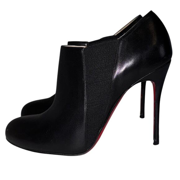 Christian Louboutin Lastoto Black Leather Ankle Boots Size  37.5 - Picture 3 of 11